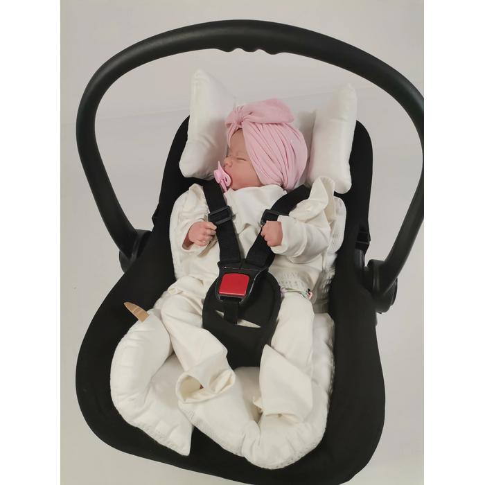 Babynest 8'li set beyaz waffle pike - beyaz poplin
