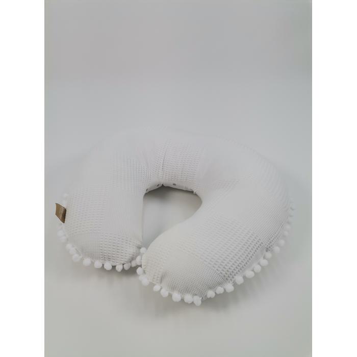 Babynest 8'li set beyaz waffle pike - gümüş puantiyeli poplin