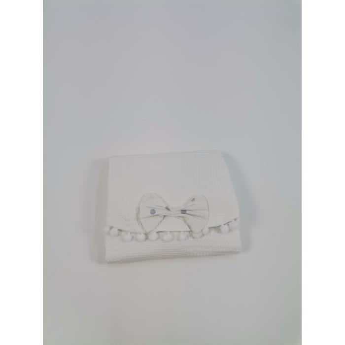 Babynest 8'li set beyaz waffle pike - gümüş puantiyeli poplin