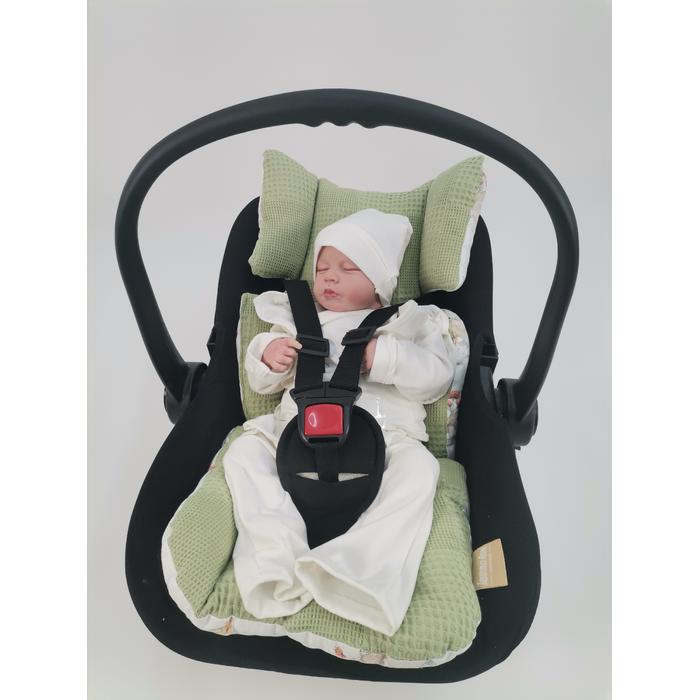 Babynest 9'lu set fıstık yeşili waffle pike - koala poplin