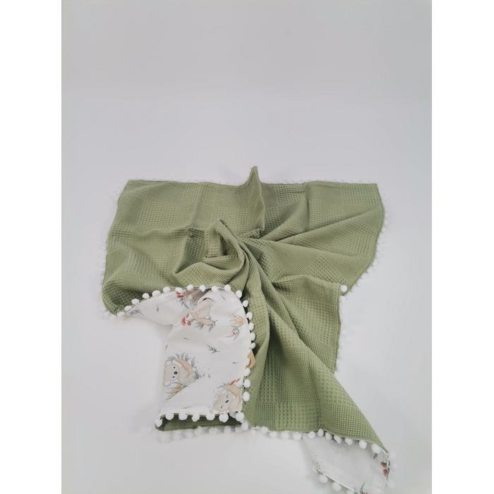 Babynest 8'li set fıstık yeşili waffle pike - koala poplin