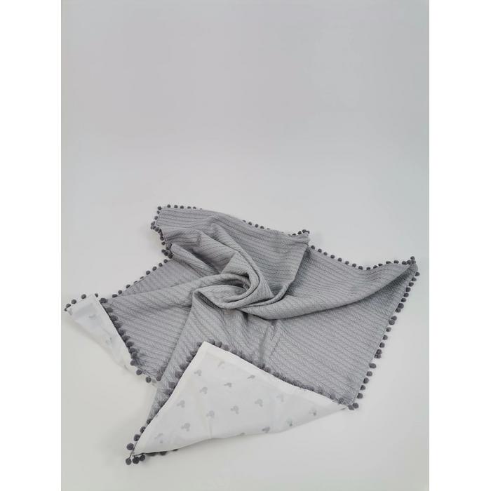 Babynest 8'li set gri örgü pike - gümüş mickeyli poplin