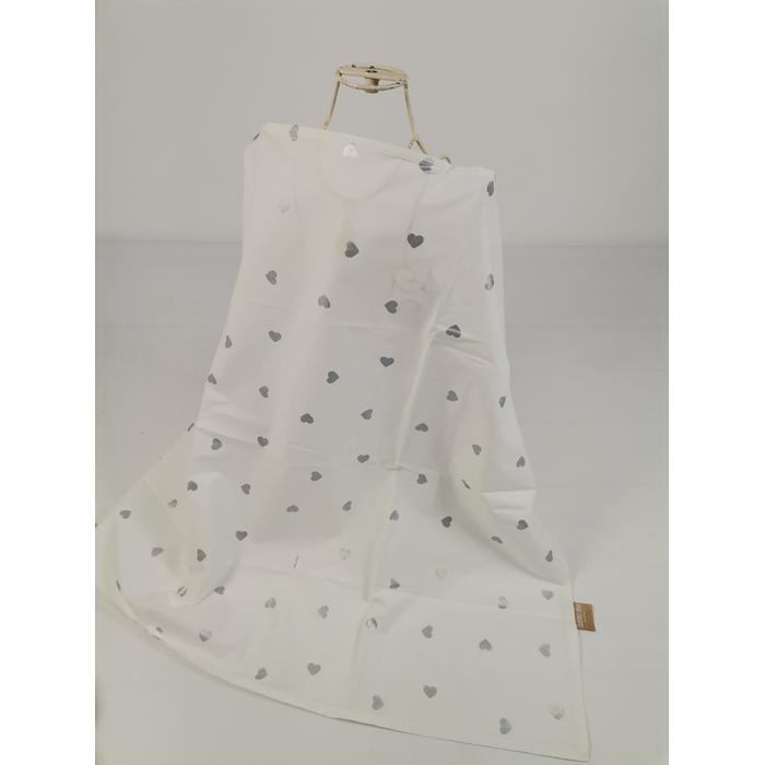 Babynest 8'li set gri örgü pike - gümüş kalpli poplin