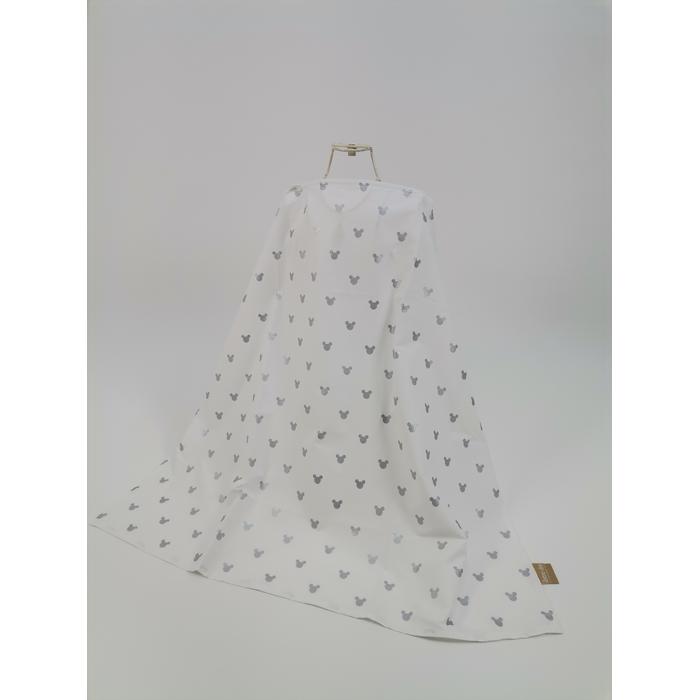 Babynest 8'li set gri örgü pike - gümüş mickeyli poplin