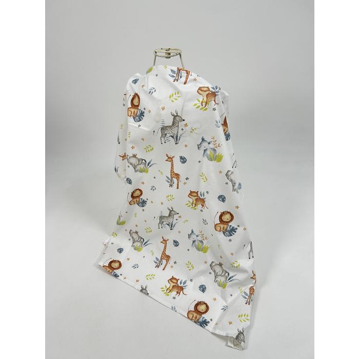 Babynest 8'li set indigo mavi waffle pike - sevimli hayvanlar poplin