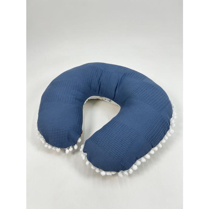 Babynest 8'li set indigo mavi waffle pike - sevimli hayvanlar poplin