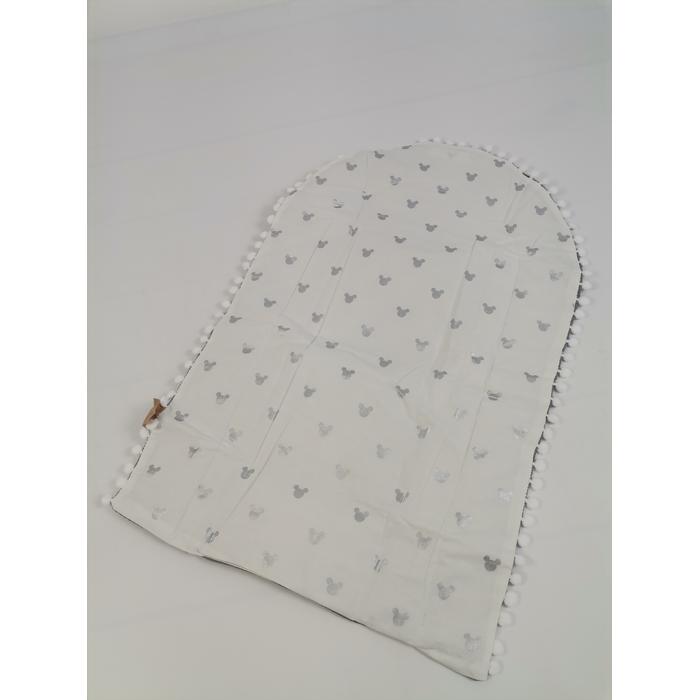 Babynest 8'li set koyu gri waffle pike - gümüş mickeyli poplin