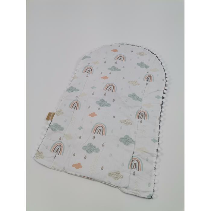 Babynest 8'li set koyu gri waffle pike - gökkuşaklı poplin