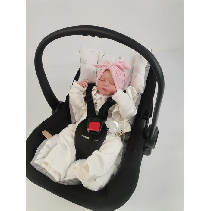 Babynest 8'li set koyu gri waffle pike - gümüş mickeyli poplin