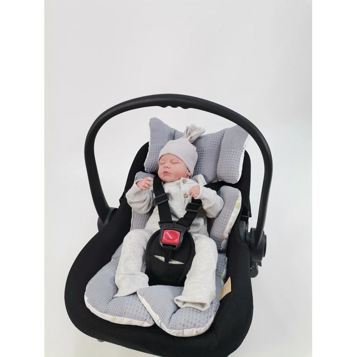 Babynest 8'li set koyu gri waffle pike - sevimli hayvanlar poplin