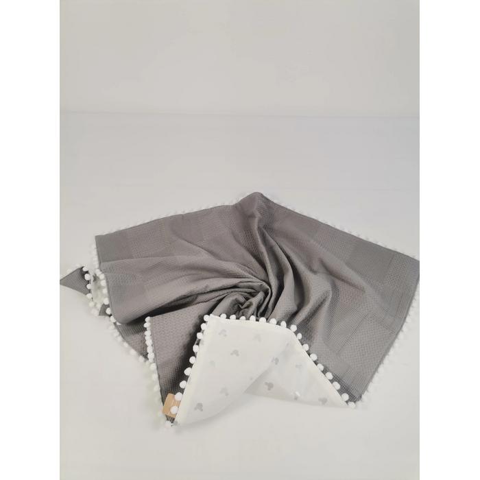 Babynest 8'li set koyu gri waffle pike - gümüş mickeyli poplin