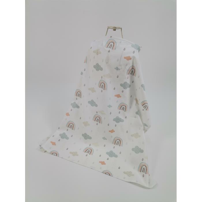 Babynest 8'li set koyu gri waffle pike - gökkuşaklı poplin