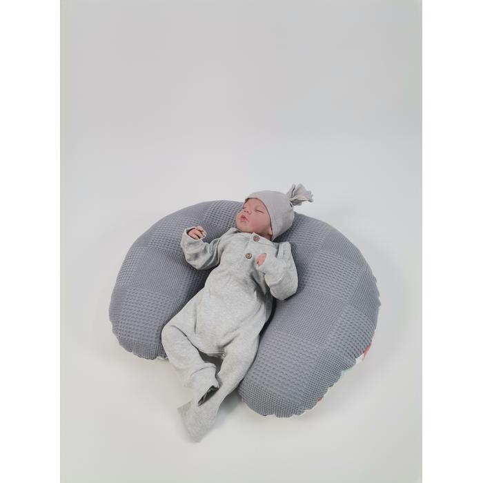 Babynest 9'lu set koyu gri waffle pike - hayvan figürlü poplin