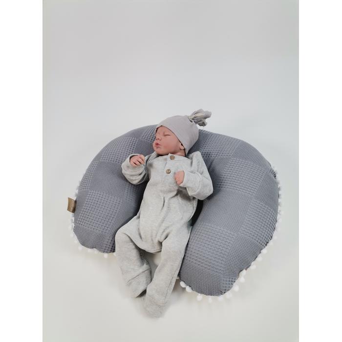 Babynest 8'li set koyu gri waffle pike - sevimli hayvanlar poplin