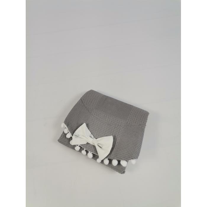 Babynest 8'li set koyu gri waffle pike - gümüş mickeyli poplin