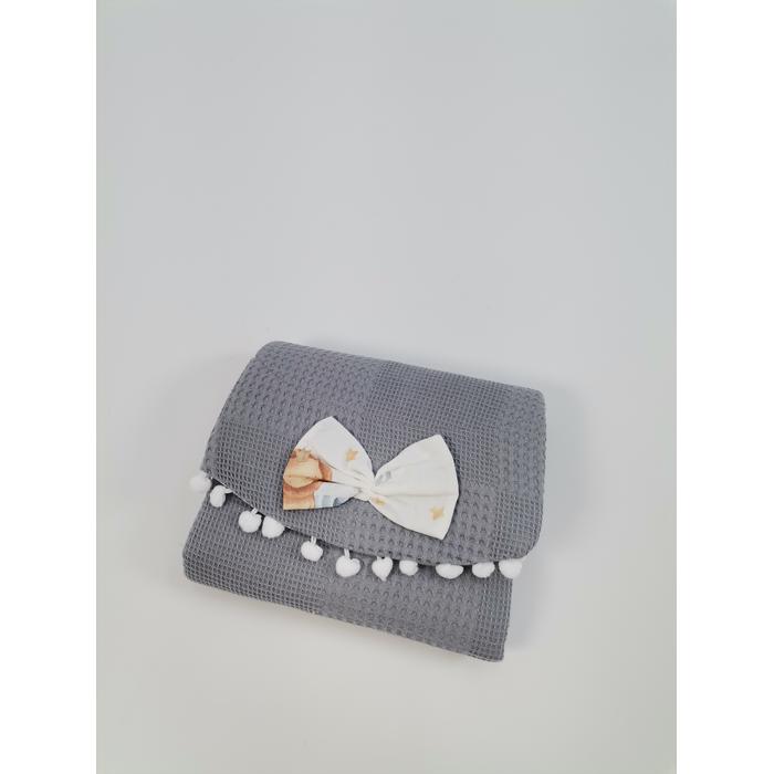 Babynest 8'li set koyu gri waffle pike - sevimli hayvanlar poplin