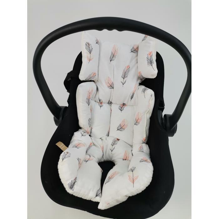 Babynest 8'li set krem örgü pike - pembe tüylü poplin