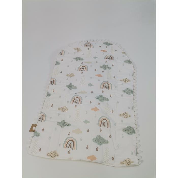 Babynest 8'li set krem örgü pike - gökkuşaklı poplin