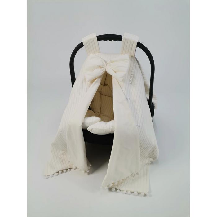 Babynest 8'li set krem örgü pike - krem poplin