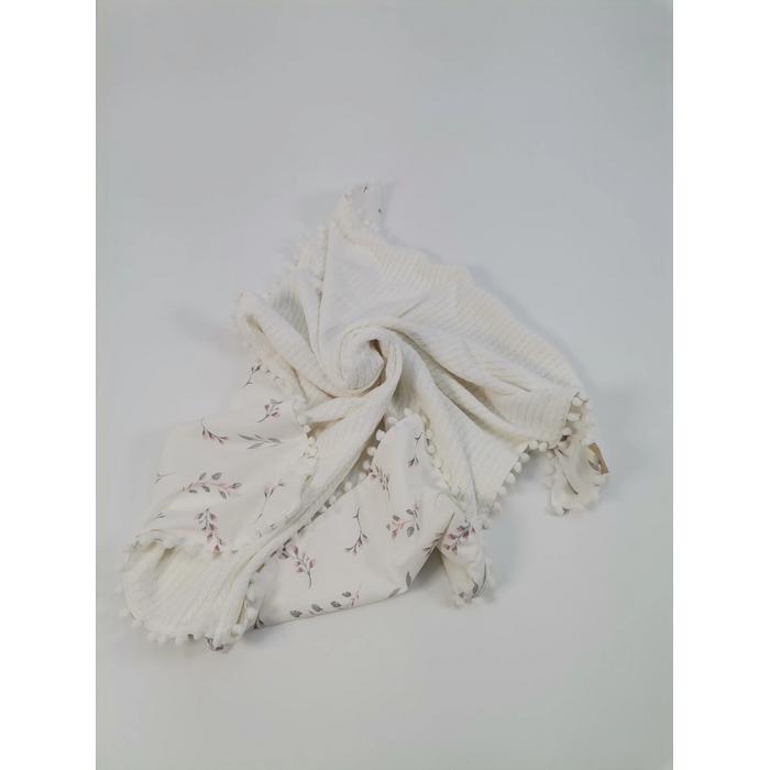 Babynest 8'li set krem örgü pike - kırmızı zeytin dalı desenli poplin