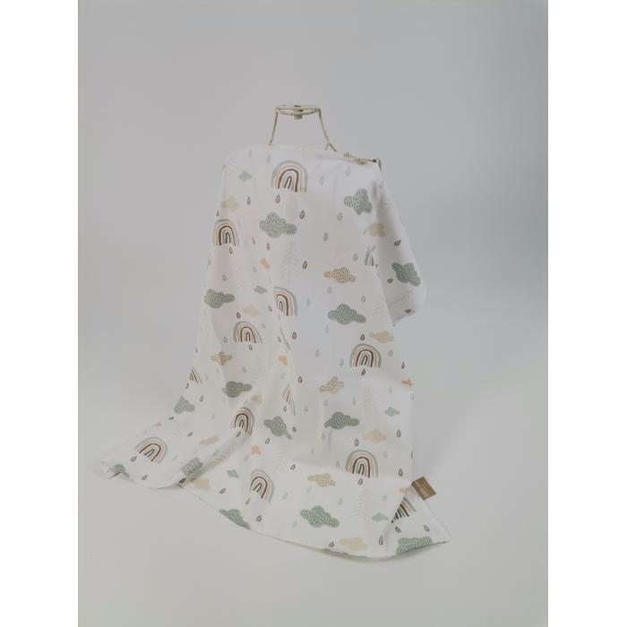 Babynest 8'li set krem örgü pike - gökkuşaklı poplin