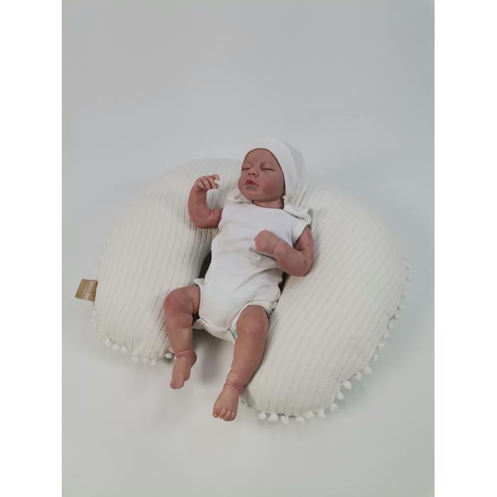 Babynest 8'li set krem örgü pike - gökkuşaklı poplin