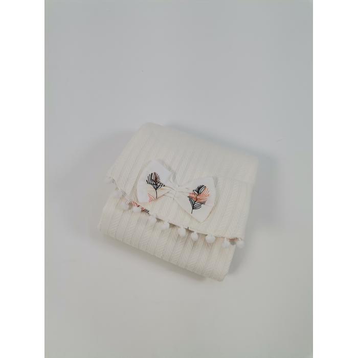 Babynest 8'li set krem örgü pike - pembe tüylü poplin