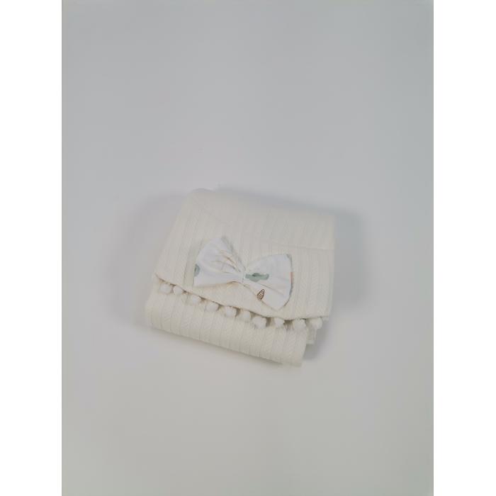 Babynest 8'li set krem örgü pike - gökkuşaklı poplin