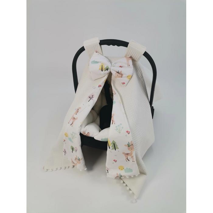 Babynest 8'li set krem waffle pike - karacalı poplin