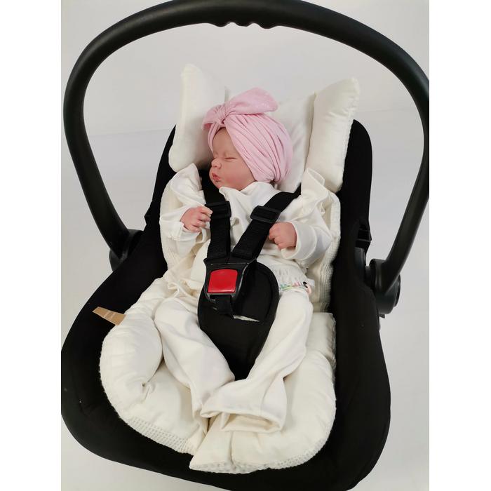 Babynest 8'li set krem waffle pike - krem poplin