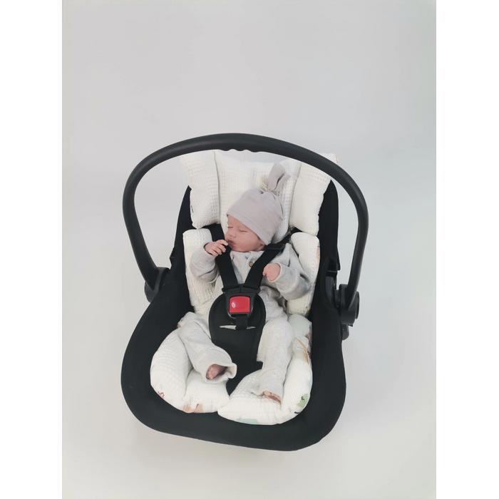 Babynest 8'li set krem waffle pike - karacalı poplin