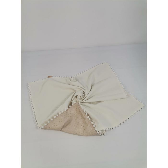 Babynest 8'li set krem waffle pike - bej zemin üstü kahve rengi puantiyeli