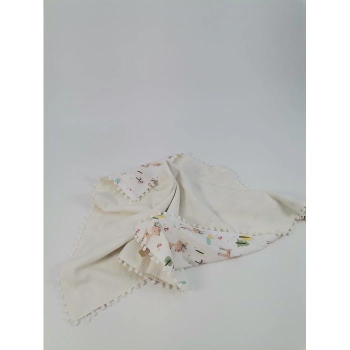 Babynest 8'li set krem waffle pike - karacalı poplin