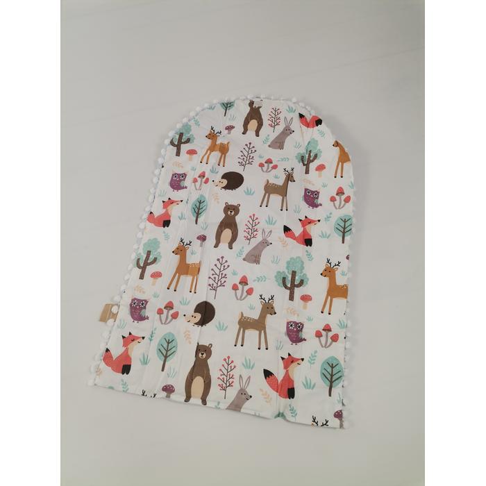 Babynest 8'li set mavi waffle pike - hayvan figürlü poplin