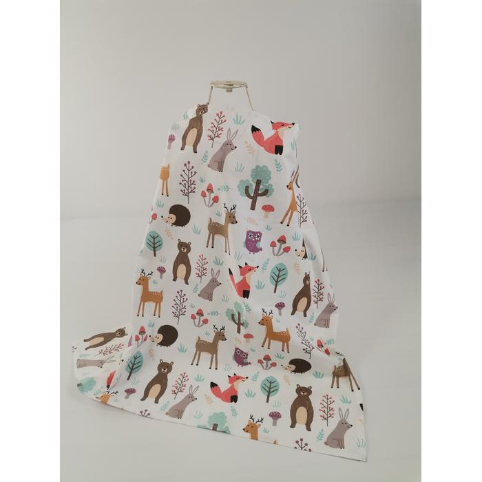 Babynest 8'li set mavi waffle pike - hayvan figürlü poplin