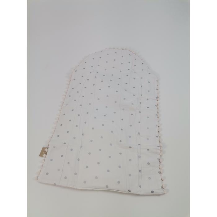 Babynest 8'li set pudra örgü pike - gümüş puantiyeli poplin