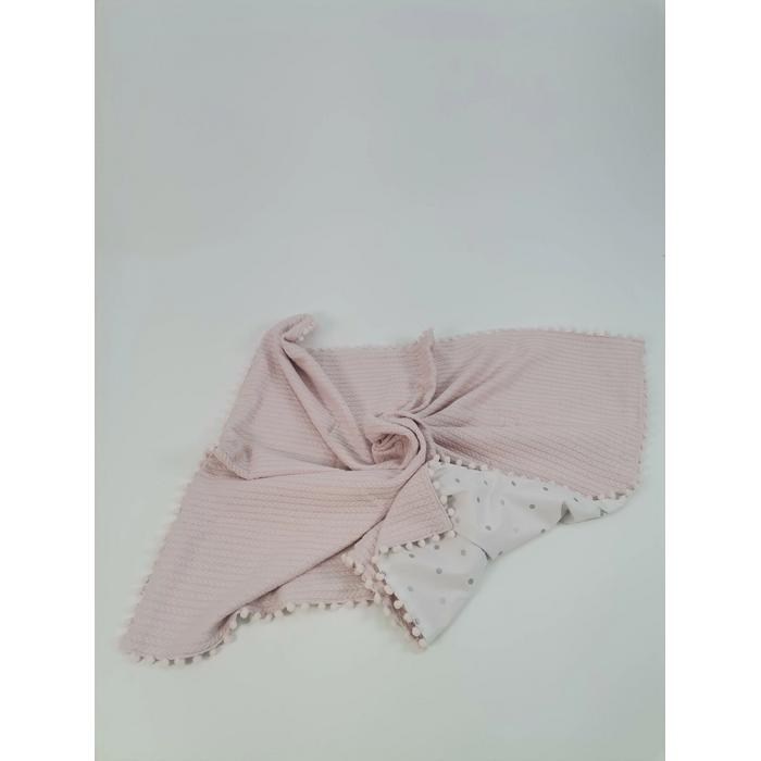 Babynest 8'li set pudra örgü pike - gümüş puantiyeli poplin