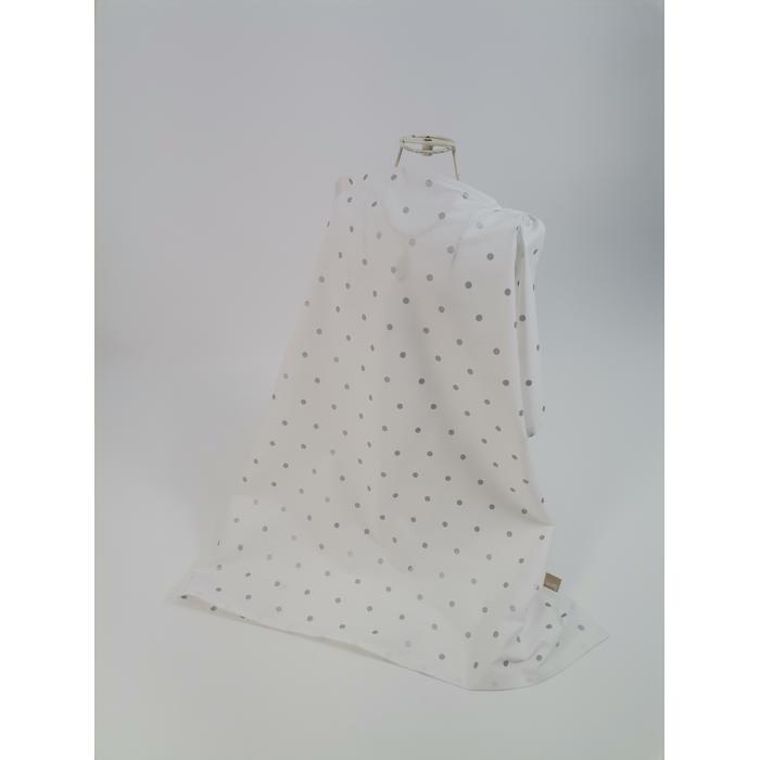 Babynest 8'li set pudra örgü pike - gümüş puantiyeli poplin