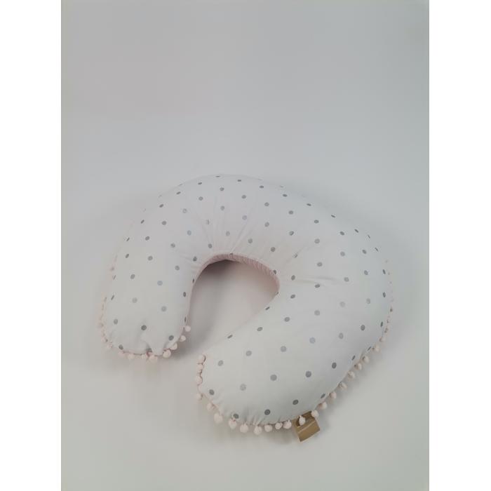 Babynest 8'li set pudra örgü pike - gümüş puantiyeli poplin