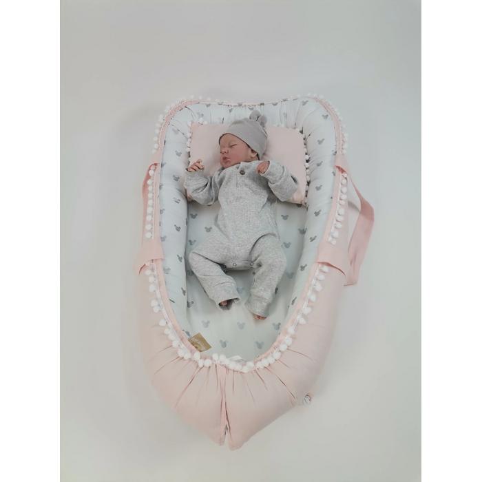 Babynest 8'li set somon poplin - gümüş mickeyli poplin