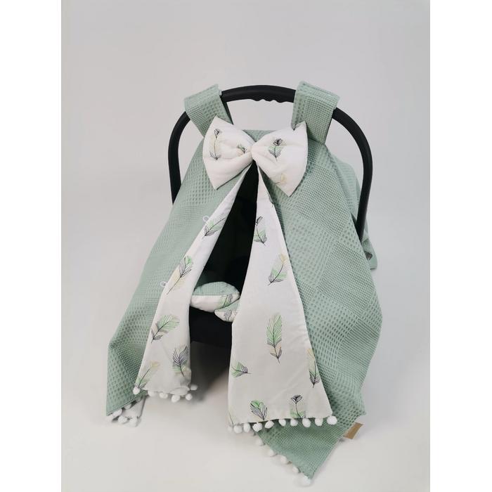 Babynest 8'li set yeşil waffle pike - yeşil tüylü poplin