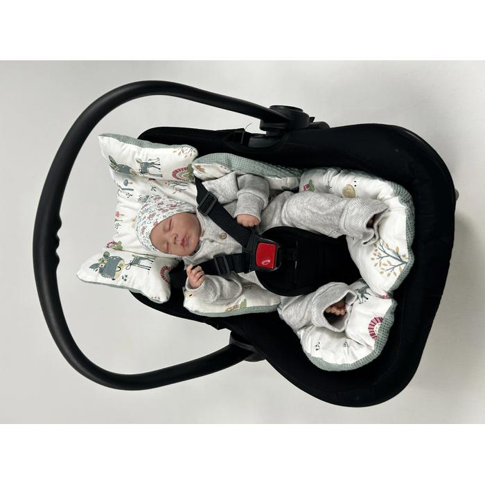 Babynest 8'li set yeşil waffle pike - yeni ceylanlı poplin