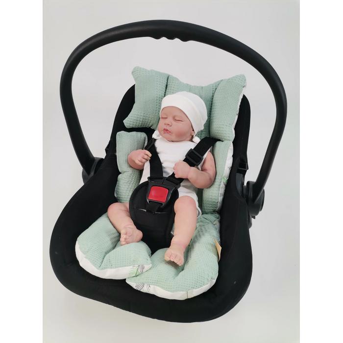 Babynest 8'li set yeşil waffle pike - yeşil tüylü poplin