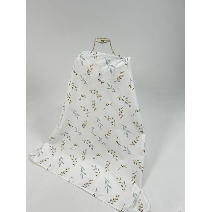 Yuvarlak babynest 9'lu set yeşil waffle pike - yeşil zeytindalı desenli poplin