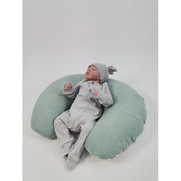 Babynest 8'li set yeşil waffle pike - sevimli hayvanlar poplin