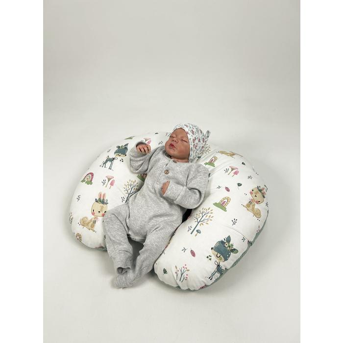 Babynest 8'li set yeşil waffle pike - yeni ceylanlı poplin