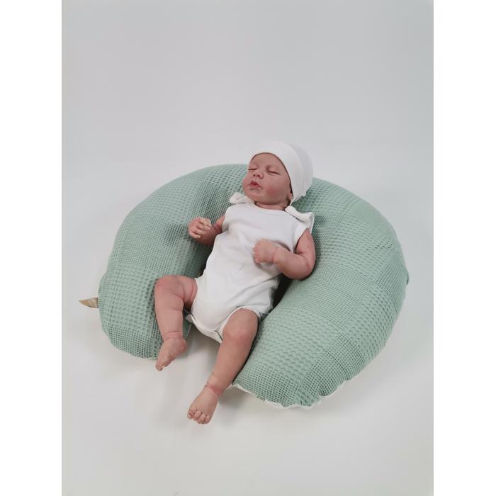 Babynest 8'li set yeşil waffle pike - yeşil tüylü poplin