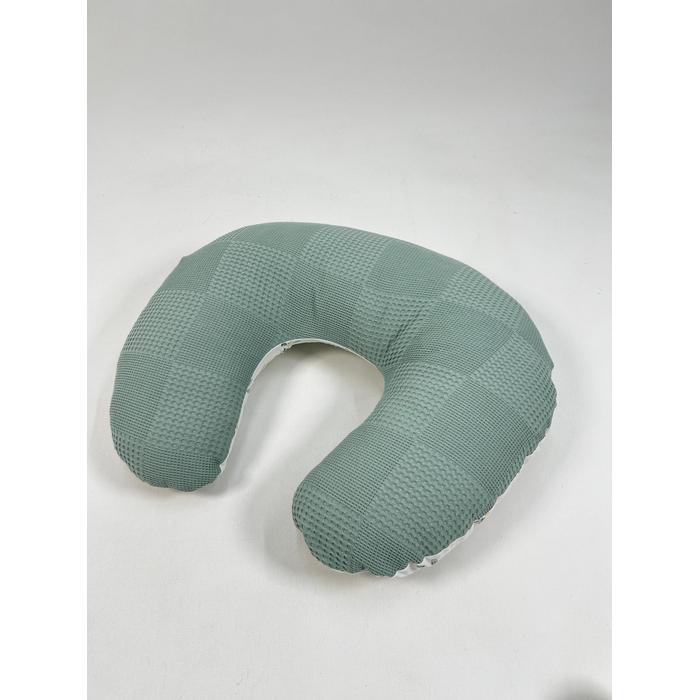 Yuvarlak babynest 9'lu set yeşil waffle pike - yeşil zeytindalı desenli poplin