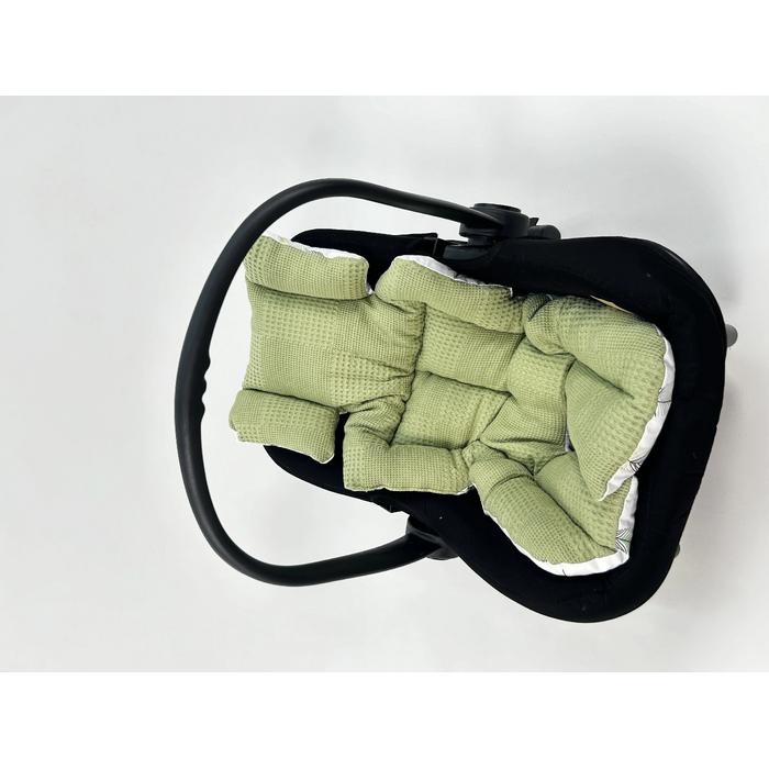 Babynest 9'lu set fıstık yeşili waffle pike - yeşil tüylü poplin