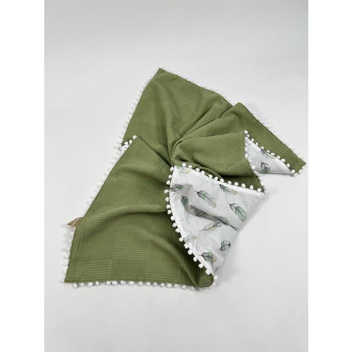 Babynest 9'lu set fıstık yeşili waffle pike - yeşil tüylü poplin